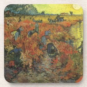 Vincent van Gogh - De rode wijngaard Bier Onderzetter