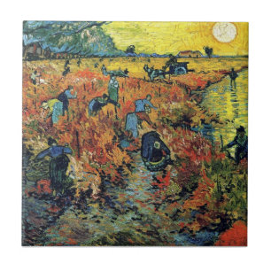 Vincent Van Gogh - De rode wijngaard bij Arles Sch Tegeltje