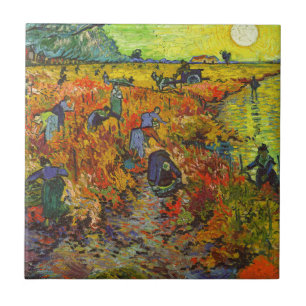 Vincent van Gogh - De Rode Wijngaard Tegeltje
