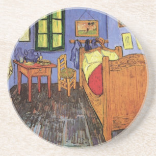 Vincent van Gogh - De slaapkamer van Vincent in Ar Zandsteen Onderzetter