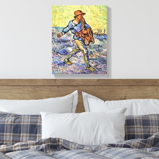 Vincent Van Gogh - de Sower - het fijne kunstschil Canvas Afdruk (Insitu (Slaapkamer))