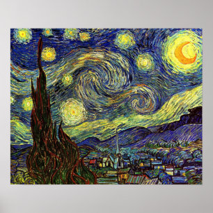 Vincent Van Gogh De sterrennacht 1889 Saint-Rémy Poster