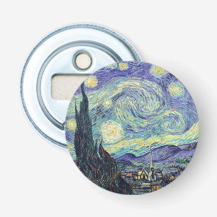 Vincent Van Gogh De sterrennacht Button Flesopener