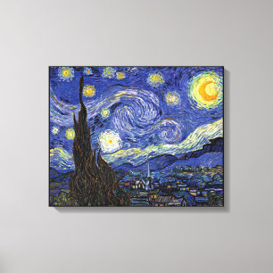 Vincent Van Gogh - De sterrennacht Extra groot Canvas Afdruk