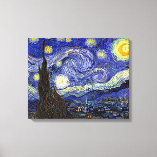 Vincent Van Gogh - De sterrennacht Kunstschilderij Canvas Afdruk