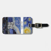 Vincent Van Gogh - de Sterrennacht met QR-code Bagagelabel (Voorkant horizontaal)