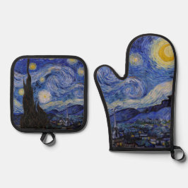 Vincent Van Gogh - De sterrennacht Ovenwant & Pannenlap Set
