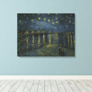 Vincent van Gogh, De Sterrennacht over de Rhône Canvas Afdruk