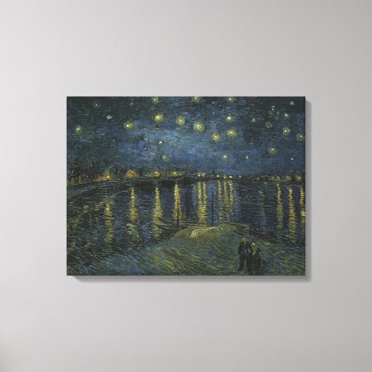 Vincent van Gogh, De Sterrennacht over de Rhône Canvas Afdruk (Voorkant)