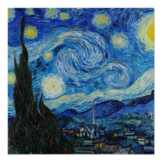 Vincent Van Gogh De Sterrennacht Perfect Poster (Voorkant)