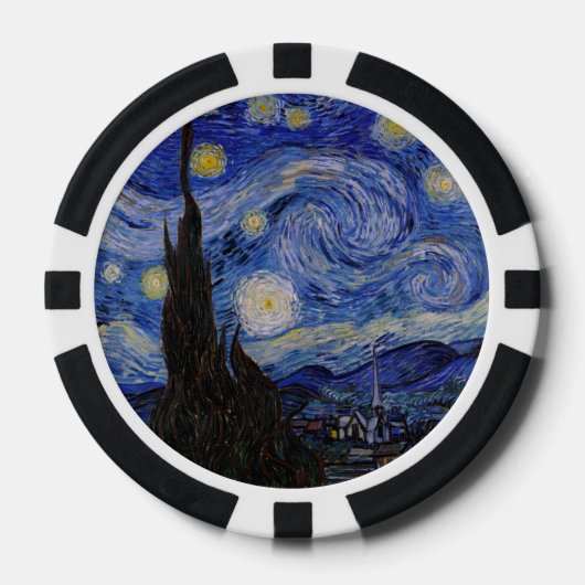 Vincent Van Gogh - De sterrennacht Poker Chips (Voorkant)