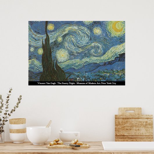 Vincent Van Gogh - de Sterrennacht Poster (Keuken)