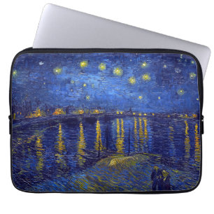 Vincent Van Gogh, De sterrennacht-schilderij Laptop Sleeve