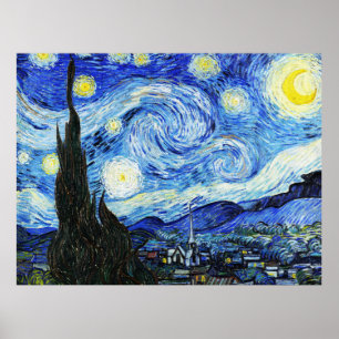 Vincent Van Gogh, De sterrennacht-schilderij Poster