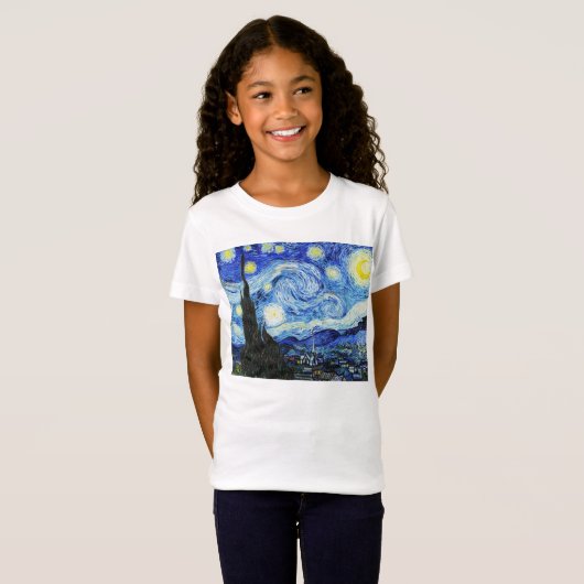 Vincent Van Gogh, De sterrennacht-schilderij T-shirt (Voorkant volledig)