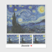 Vincent Van Gogh, de Sterrennacht Sticker (Vel)