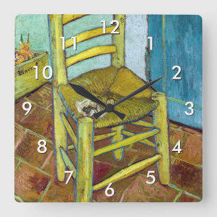 Vincent van Gogh - De stoel van Van Gogh Vierkante Klok