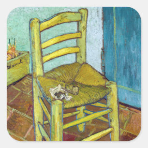 Vincent van Gogh - De stoel van Van Gogh Vierkante Sticker