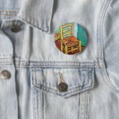 Vincent Van Gogh - De stoel van Vincent met pijp Ronde Button 5,7 Cm (In situ)
