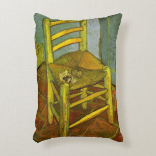 Vincent van Gogh - De stoel van Vincent met zijn p Decoratief Kussen