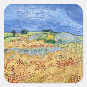 Vincent van Gogh - De velden / Tarwevelden Vierkante Sticker
