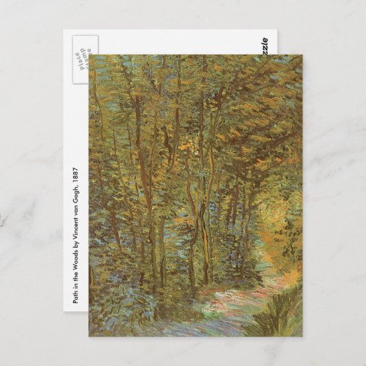 Vincent van Gogh - De weg in het Bos Briefkaart (Voorkant / Achterkant)