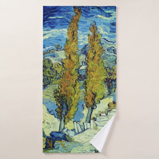 Vincent Van Gogh Deux peupliers à Saint-Rémy (Serviette de bain)