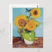 Vincent Van Gogh - Drie zonnebloemen in een vaas Briefkaart (Voorkant / Achterkant)