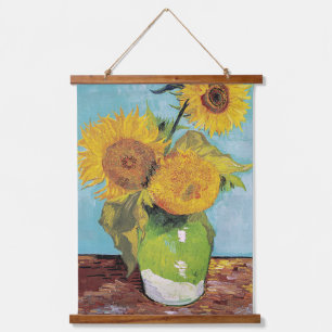 Vincent Van Gogh - Drie zonnebloemen in een vaas Hangend Wandkleed