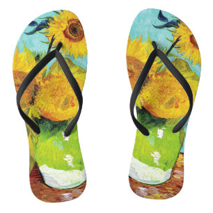 Vincent Van Gogh Drie zonnebloemen in een vaas Kun Teenslippers