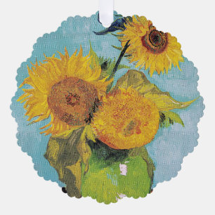 Vincent Van Gogh - Drie zonnebloemen in een vaas Ornament Kaart