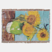 Vincent Van Gogh - Drie zonnebloemen in een Vase Deken (Voorkant)
