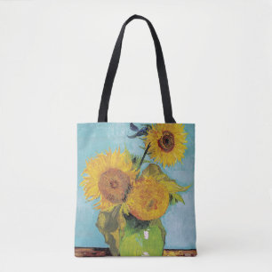 Vincent Van Gogh - Drie zonnebloemen in een Vase Draagtas