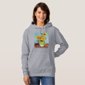 Vincent Van Gogh - Drie zonnebloemen in een Vase Hoodie (Voorkant volledig)