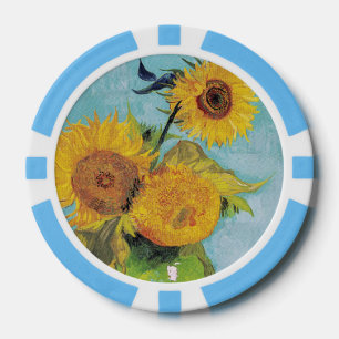 Vincent Van Gogh - Drie zonnebloemen in een Vase Poker Chips