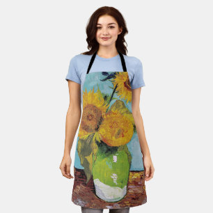 Vincent Van Gogh - Drie zonnebloemen in een Vase Schort