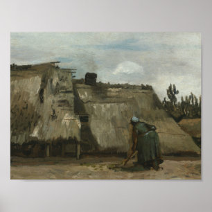 Vincent van Gogh - een boerenvrouw die in Fron gra Poster