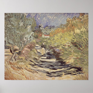 Vincent van Gogh   Een weg in St. Remy Poster
