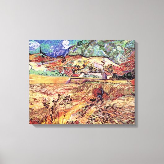 Vincent Van Gogh - Enclosed Wheat Field Fine Art Canvas Afdruk (Voorkant)
