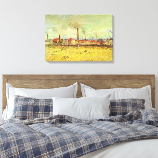 Vincent van Gogh - Fabrieken bij Asnières Canvas Afdruk (Insitu (Slaapkamer))