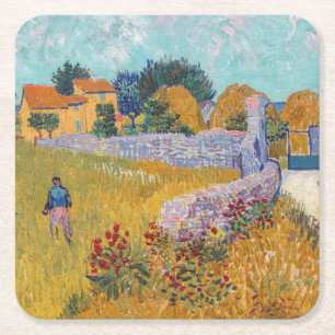 Vincent van Gogh - Farmhouse in Provence Vierkante Kartonnen Onderzetter