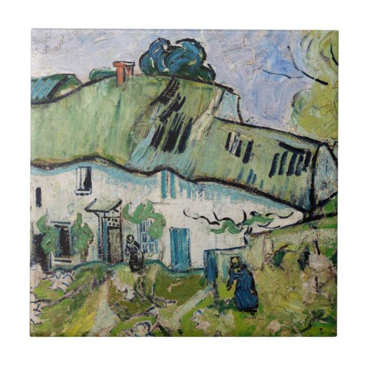 Vincent van Gogh - Farmhouse met Two Figures Tegeltje (Voorkant)