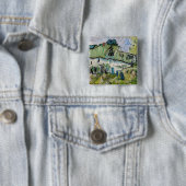 Vincent van Gogh - Farmhouse met Two Figures Vierkante Button 5,1 Cm (In situ)
