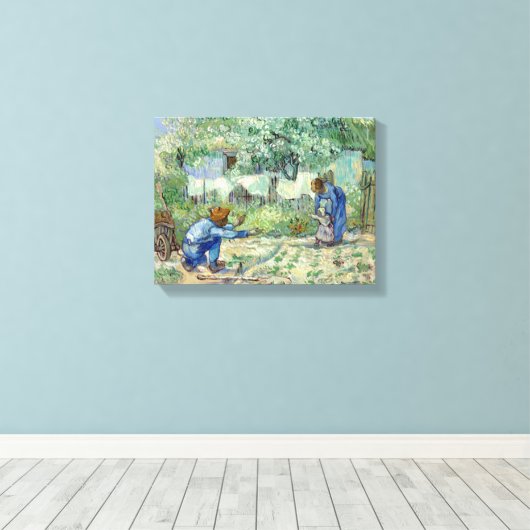 Vincent van Gogh First Steps, na Millet Canvas Afdruk (Insitu (Houten vloer))
