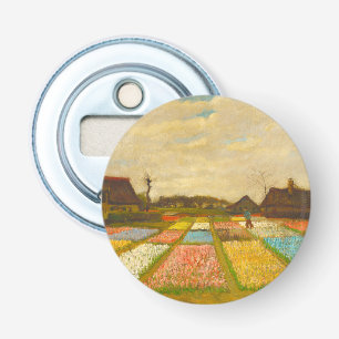 Vincent van Gogh Flower Beds in Nederland Button Flesopener