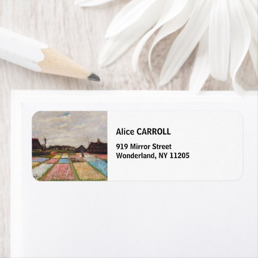 Vincent van Gogh - Flower Beds in Nederland Etiket (Insitu)