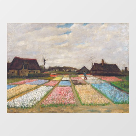 Vincent van Gogh - Flower Beds in Nederland Raamsticker (Vel)