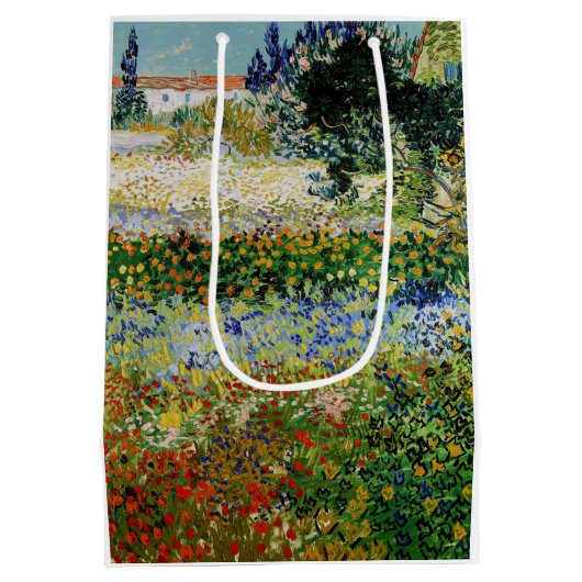 Vincent van Gogh - Flowering Garden Medium Cadeauzakje (Achterkant)