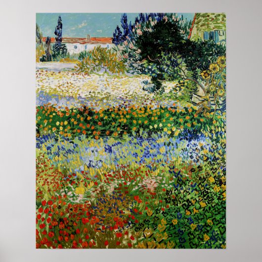 Vincent van Gogh - Flowering Garden Poster (Voorkant)