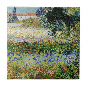 Vincent van Gogh - Flowering Garden Tegeltje
